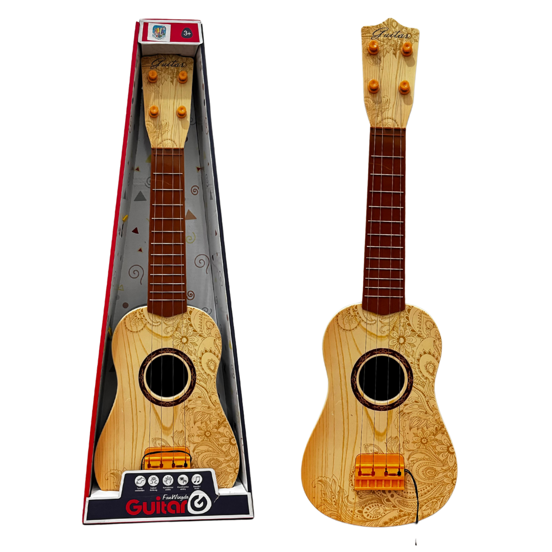 Foto 2 pulgar | Guitarra Infantil De Plástico Color Madera Con Diseño Floral Y Plumilla