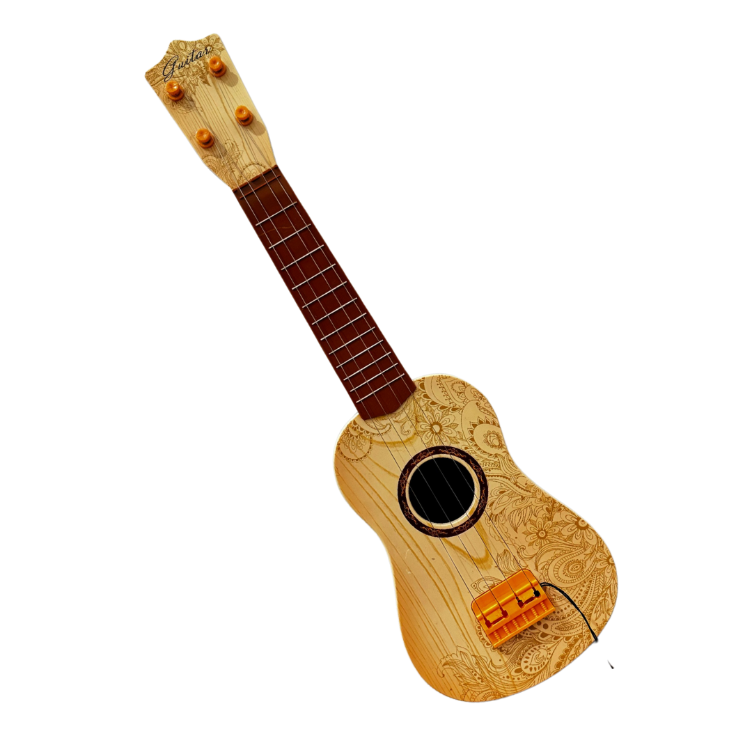 Foto 3 pulgar | Guitarra Infantil De Plástico Color Madera Con Diseño Floral Y Plumilla