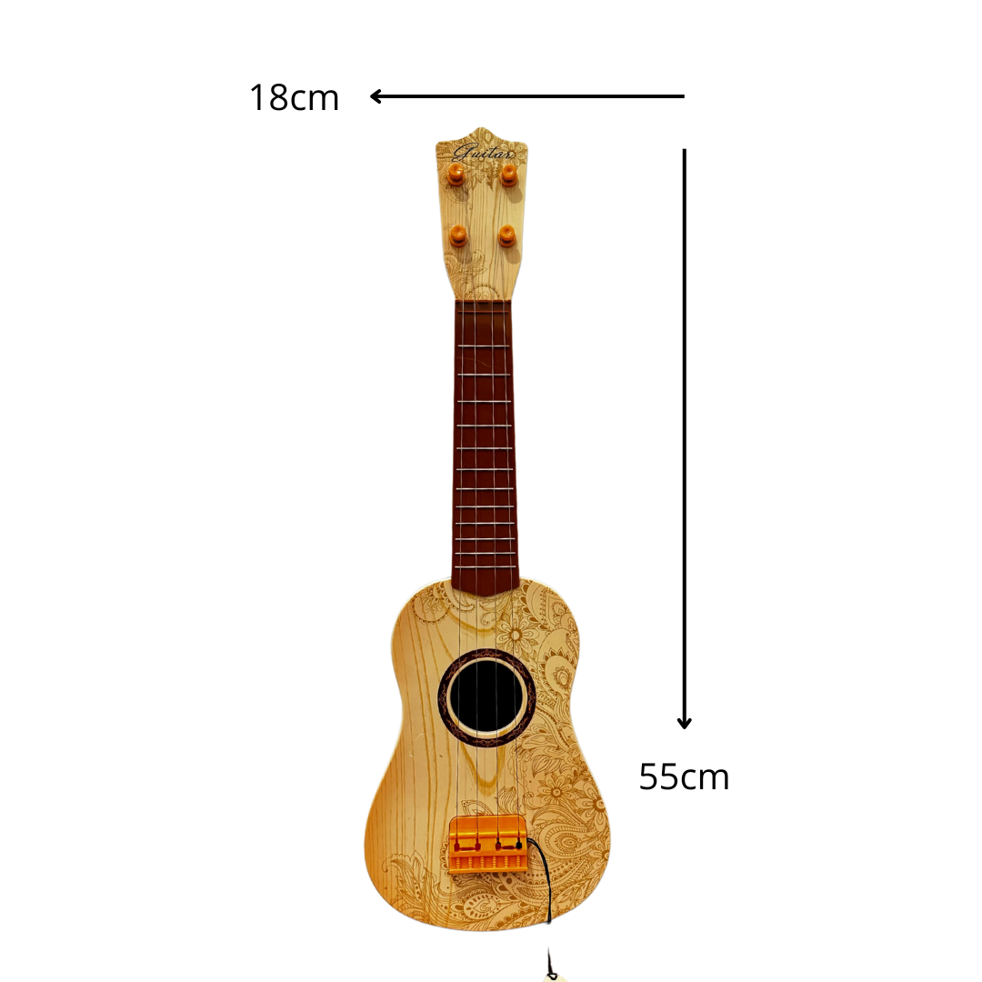 Foto 4 pulgar | Guitarra Infantil De Plástico Color Madera Con Diseño Floral Y Plumilla