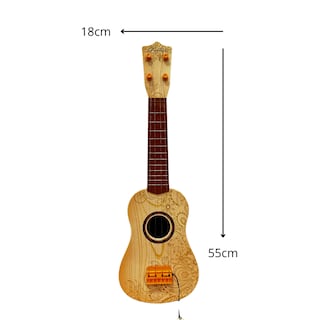 Foto 3 | Guitarra Infantil De Plástico Color Madera Con Diseño Floral Y Plumilla