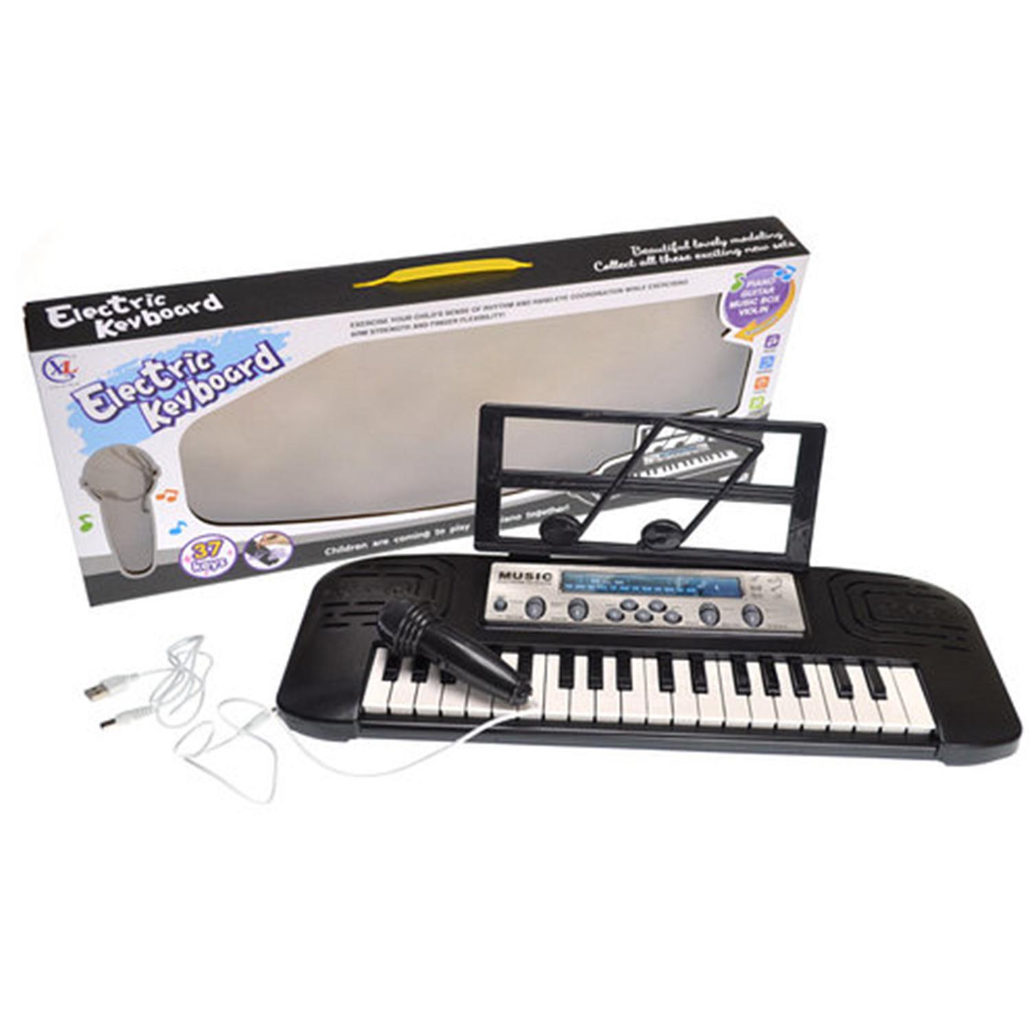 Foto 2 pulgar | Piano y Micrófono Infantil de Juguete color Negro 37 Teclas