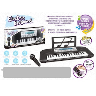 Foto 3 | Piano y Micrófono Infantil de Juguete color Negro 37 Teclas