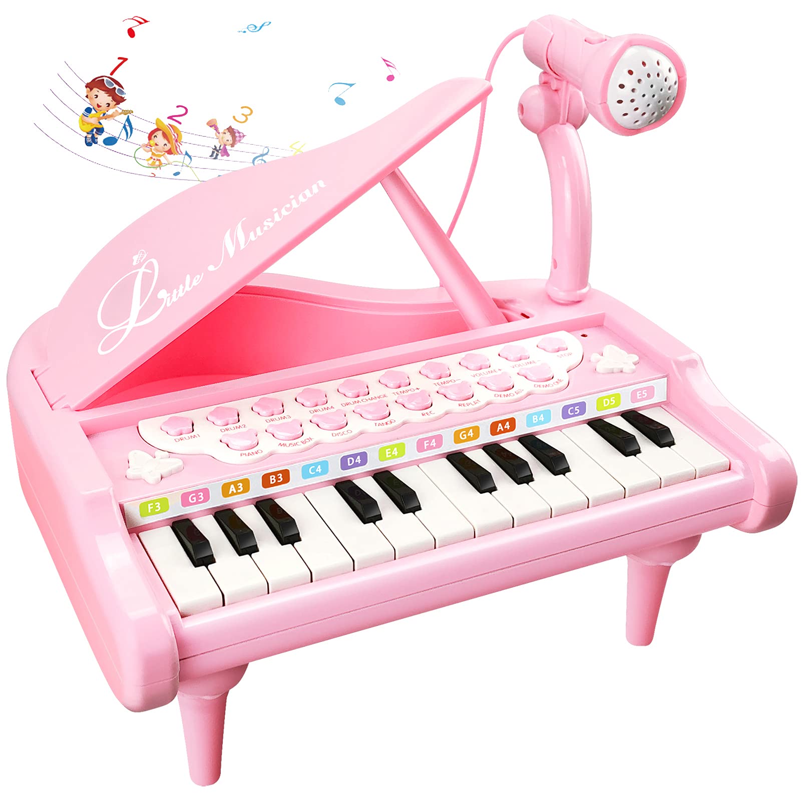 Foto 2 pulgar | Venta Internacional - Piano Toy Love&mini Pink Para Niñas Mayores De 1 Año Con Micrófono