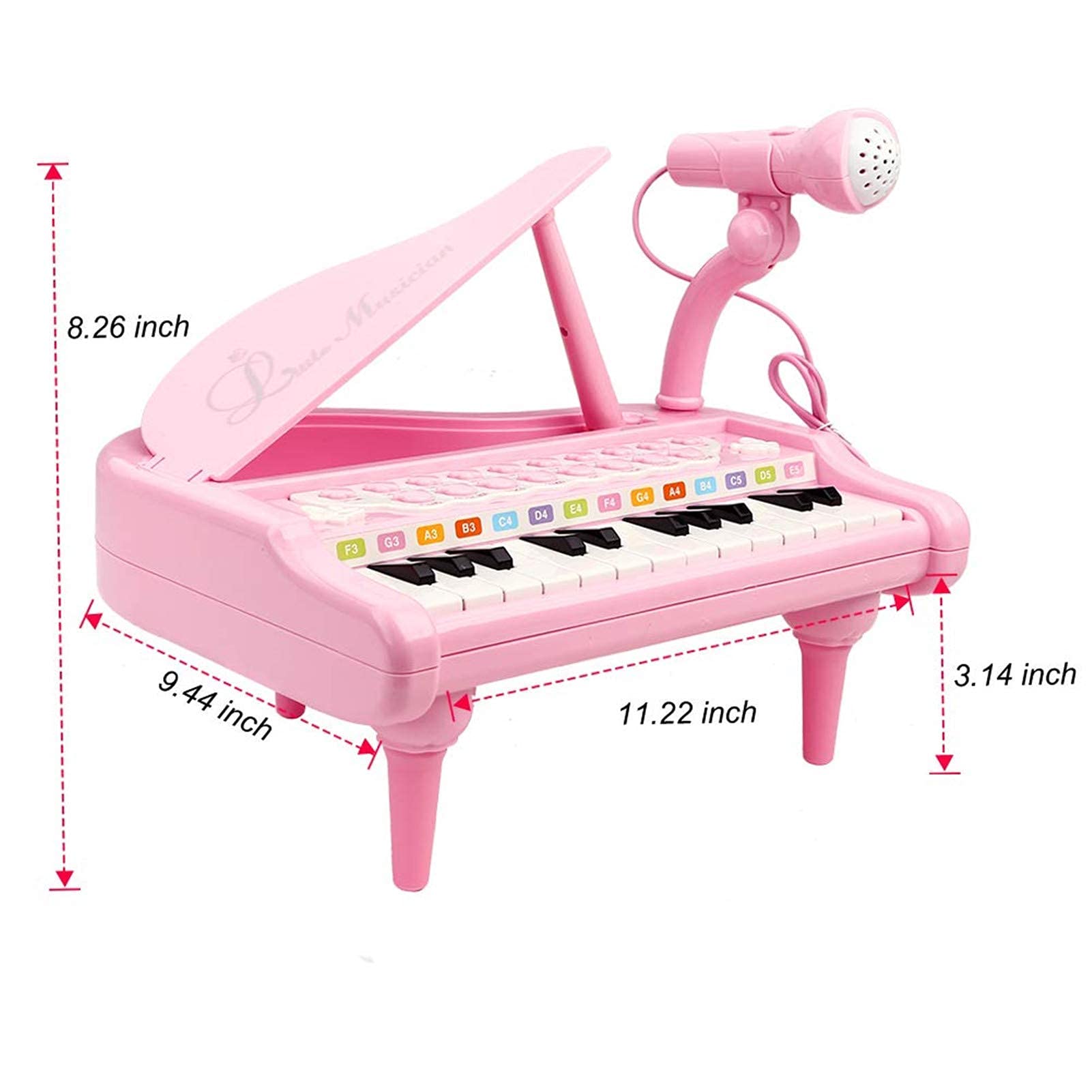 Foto 9 pulgar | Venta Internacional - Piano Toy Love&mini Pink Para Niñas Mayores De 1 Año Con Micrófono