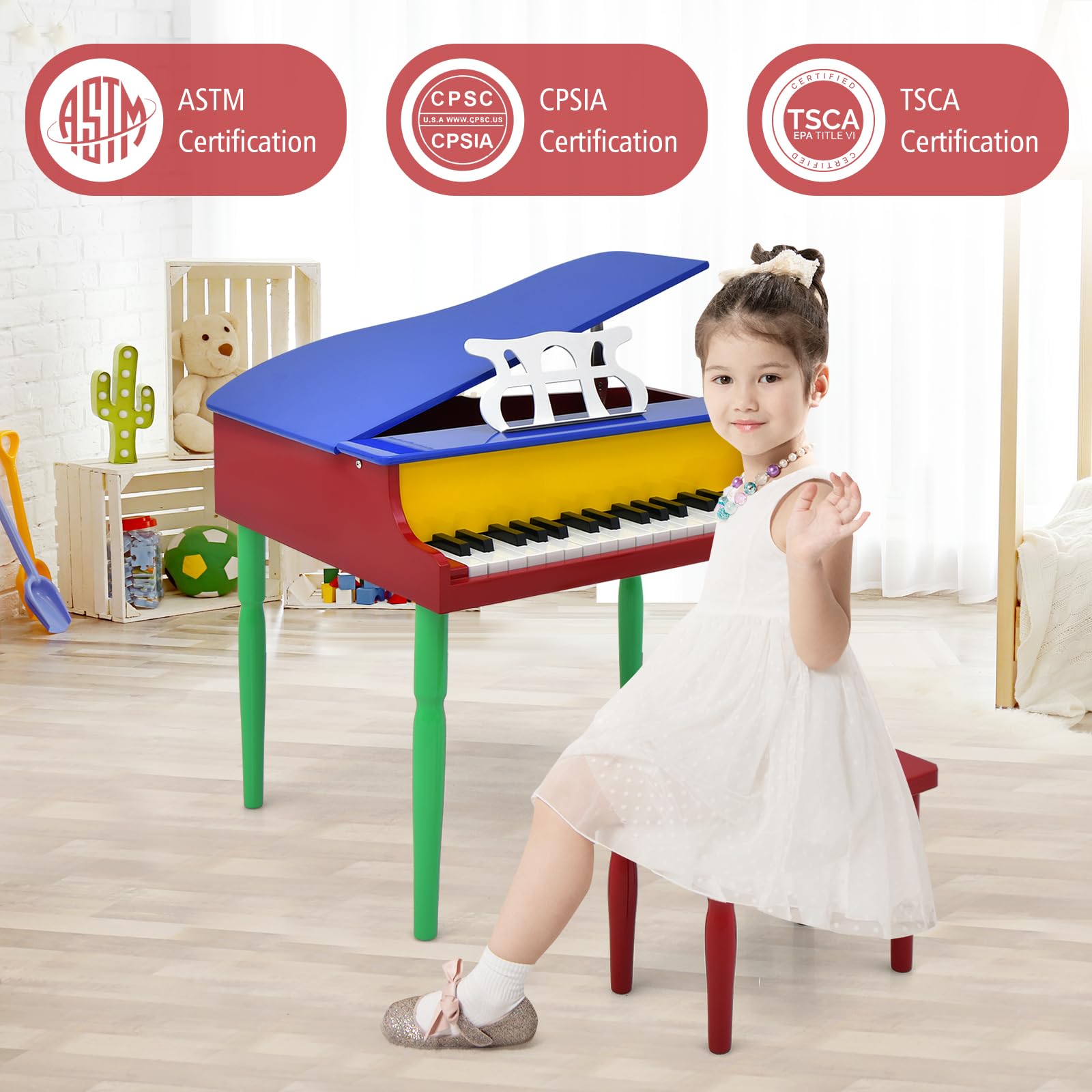 Foto 7 | Piano Musical Costzon Rojo Infantil-Venta Internacional