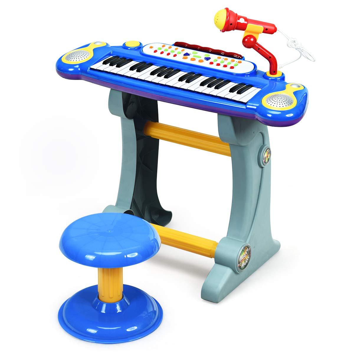 Foto 2 pulgar | Teclado Musical Costzon con Micrófono y Taburete Infantil-Venta Internacional