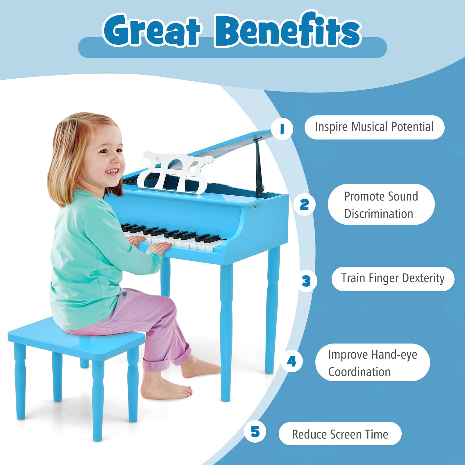 Foto 2 | Piano Musical Costzon Azul Infantil-Venta Internacional