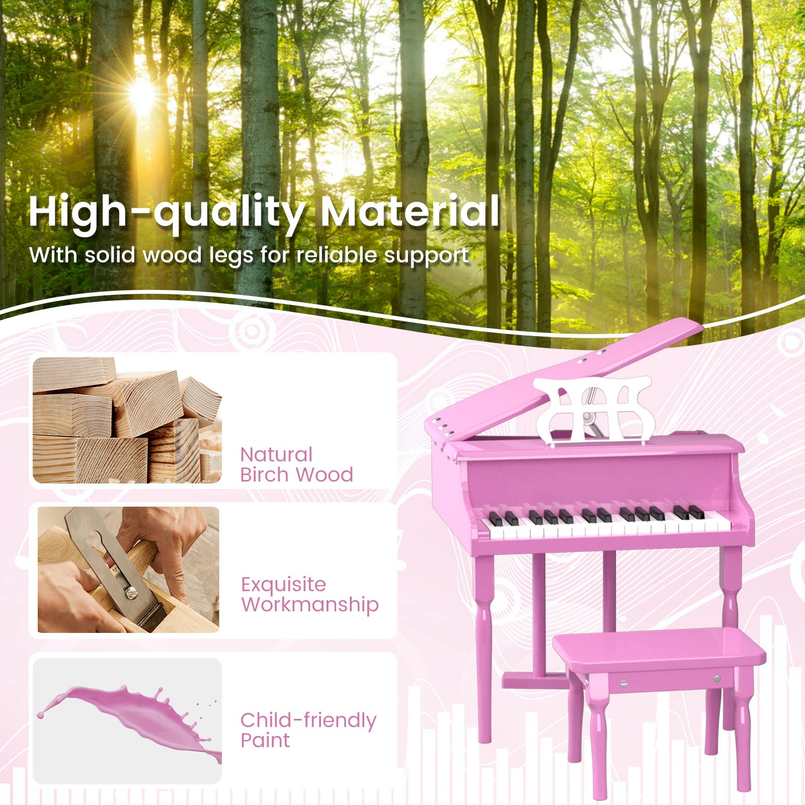 Foto 4 | Piano Musical Costzon Rosa Infantil-Venta Internacional