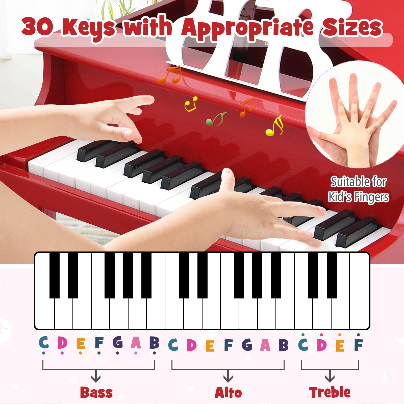 Foto 4 pulgar | Piano Musical Costzon Rojo Infantil-Venta Internacional