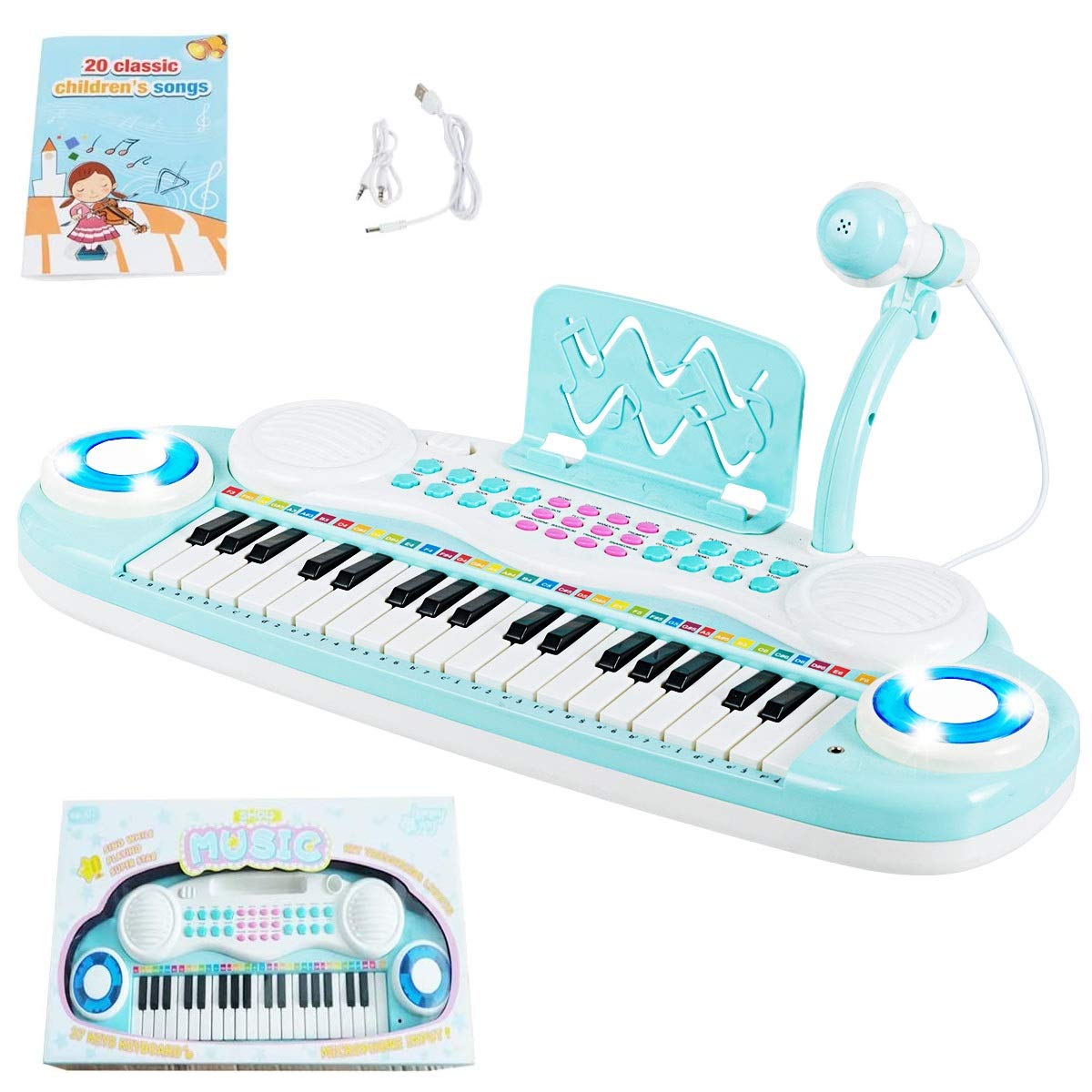 Teclado Electrónico Piano Costzon 37 Teclas Para Niños Azul - Venta Internacional.