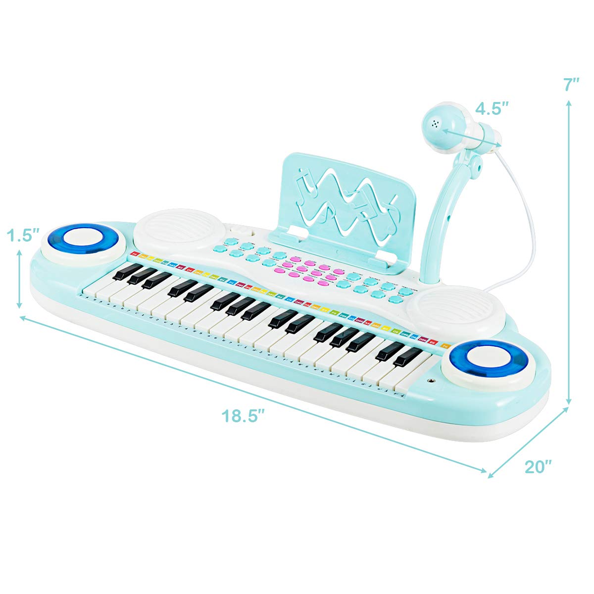 Foto 7 | Teclado Electrónico Piano Costzon 37 Teclas Para Niños Azul - Venta Internacional.