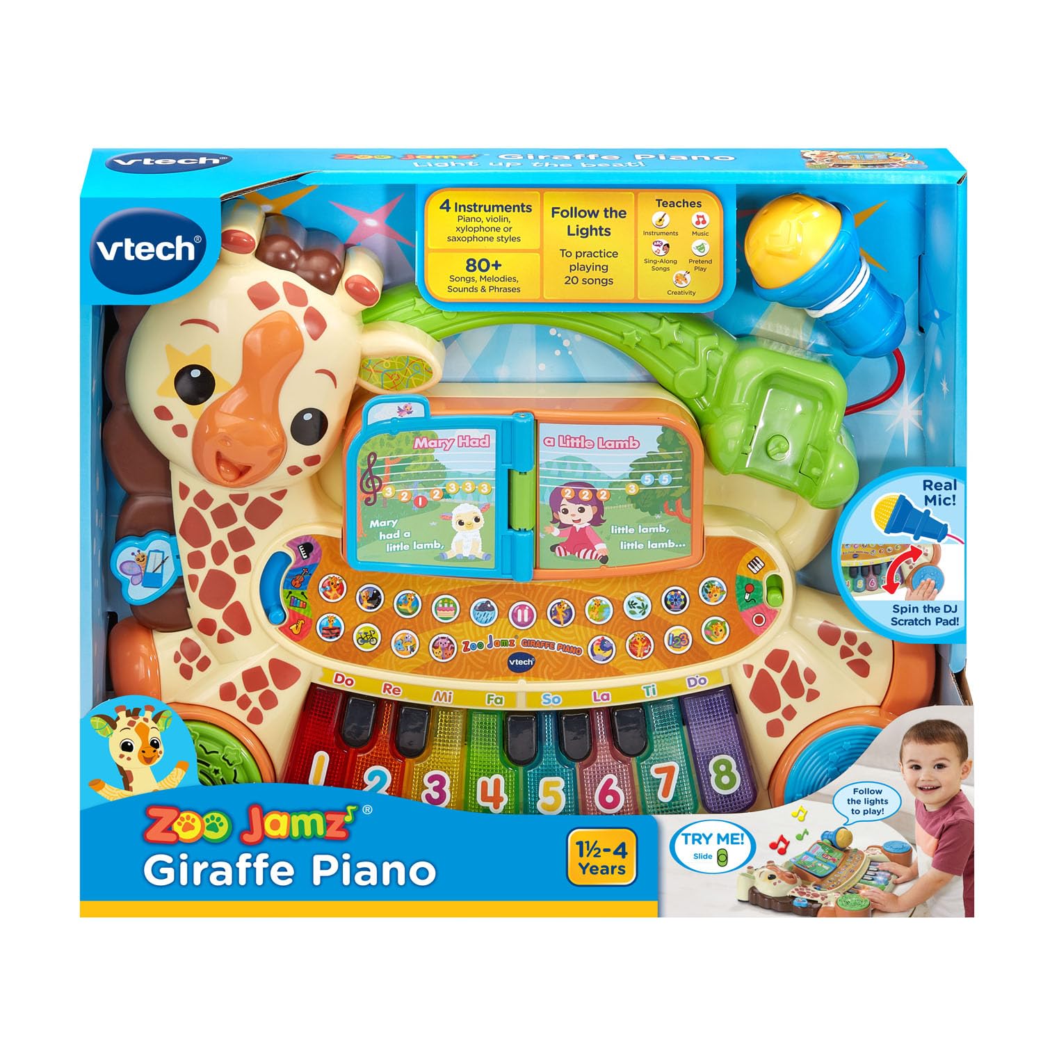 Foto 8 pulgar | Piano De Juguete Vtech Zoo Jamz Giraffe Con 20 Canciones Durante 1,5 A 4 Años - Venta Internacional.