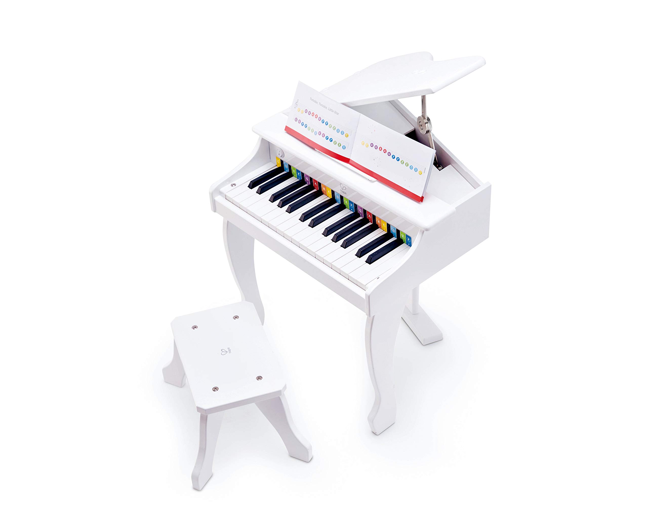 Foto 2 pulgar | Piano Toy Hape Deluxe White Grand Con Taburete De 30 Teclas A Partir De 3 Años - Venta Internacional.