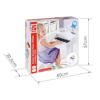 Foto 3 | Piano Toy Hape Deluxe White Grand Con Taburete De 30 Teclas A Partir De 3 Años - Venta Internacional.