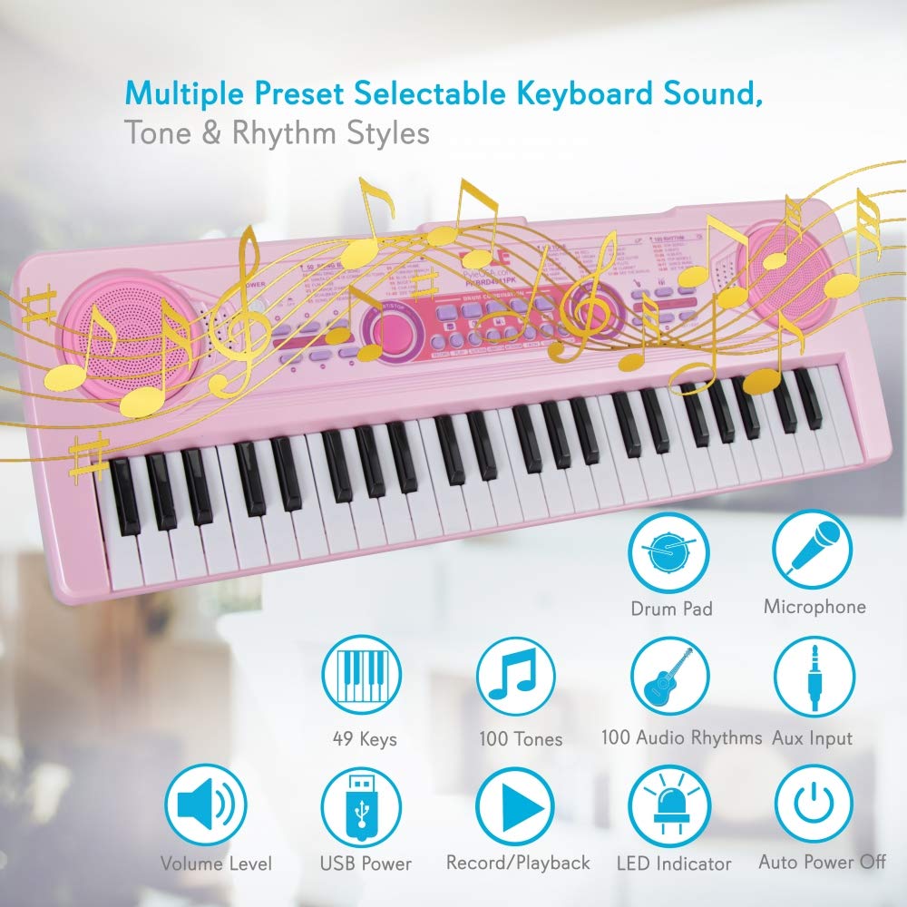 Foto 4 pulgar | Teclado Musical Eléctrico Pyle-pro 49 Teclas Para Niños Rosa - Venta Internacional.