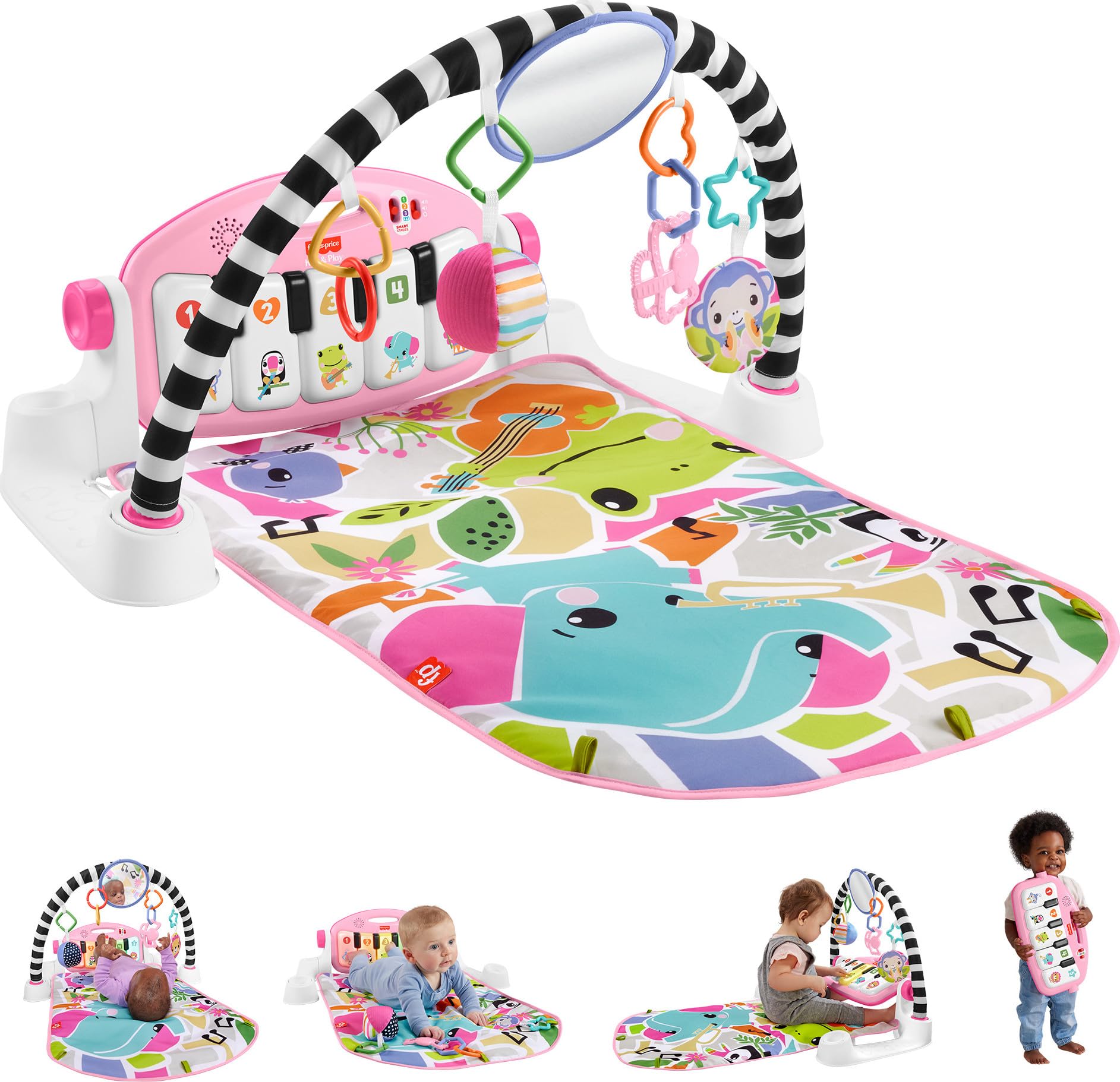 Playmat Fisher price Glow And Grow Kick Play Piano Gym Rosa Venta Internacional. Coppel