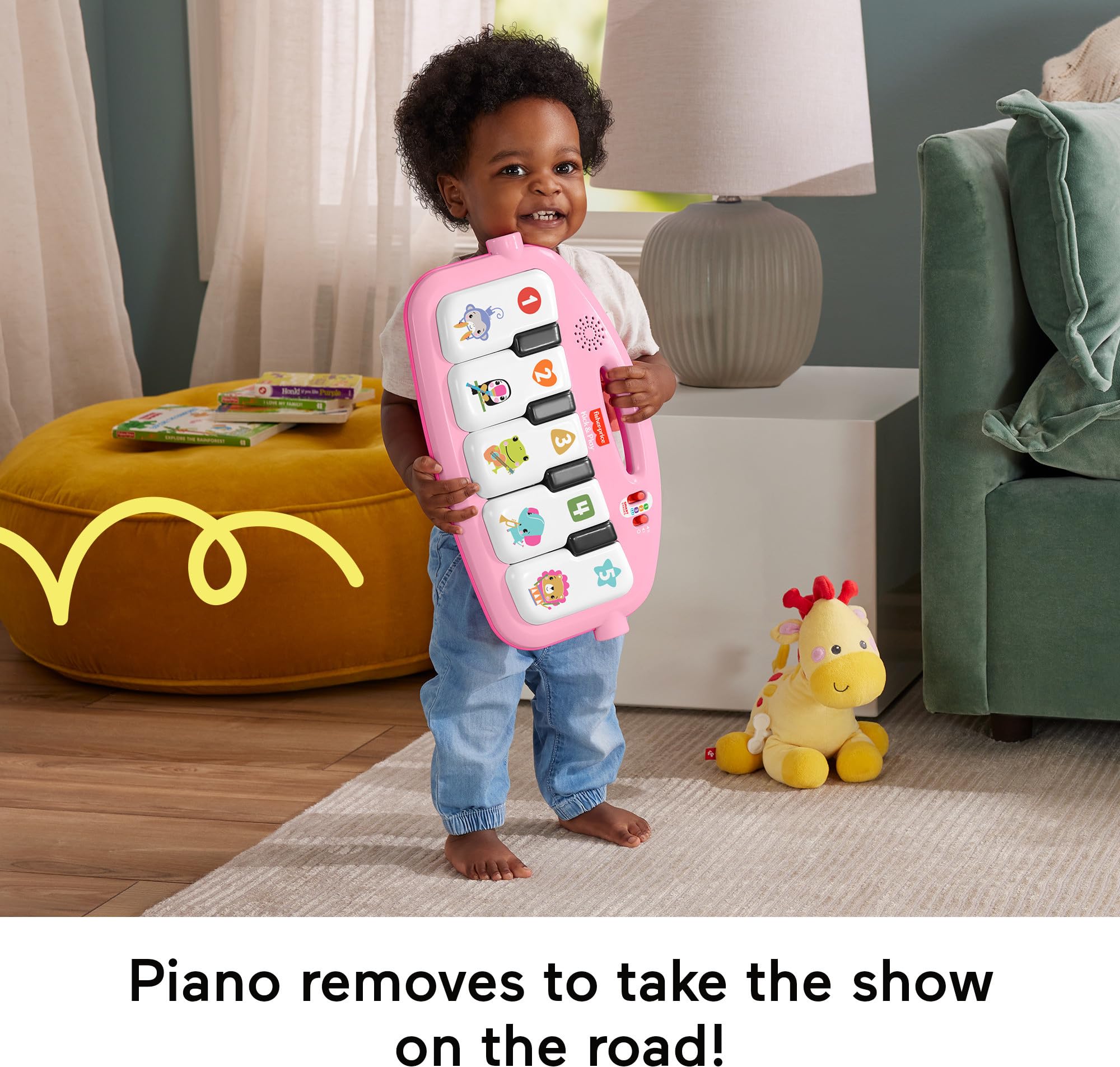 Foto 6 pulgar | Playmat Fisher-price Glow And Grow Kick & Play Piano Gym Rosa - Venta Internacional.