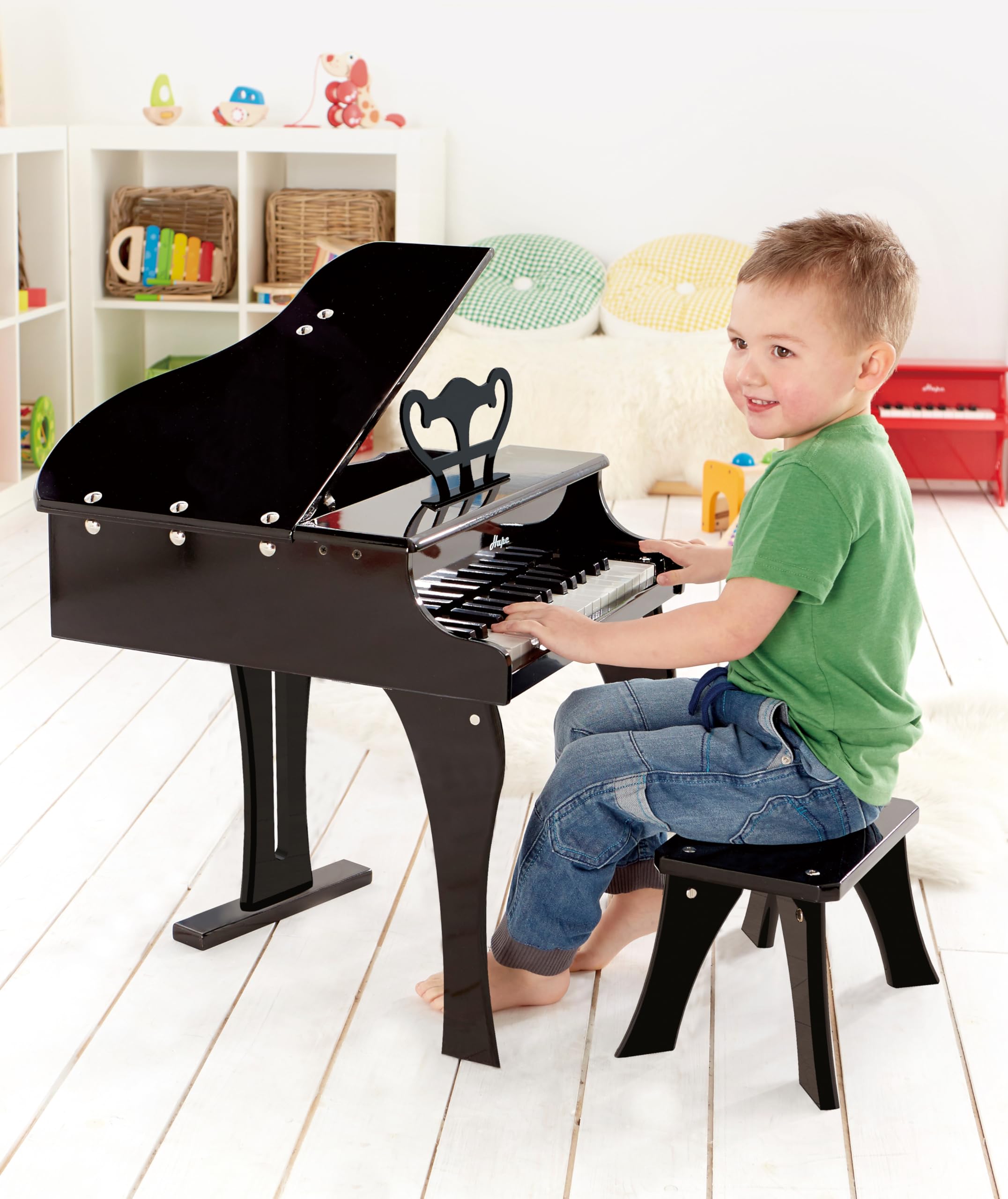 Foto 3 pulgar | Piano Hape Happy Grand, Musical De Madera Para Niños Pequeños, Negro - Venta Internacional.