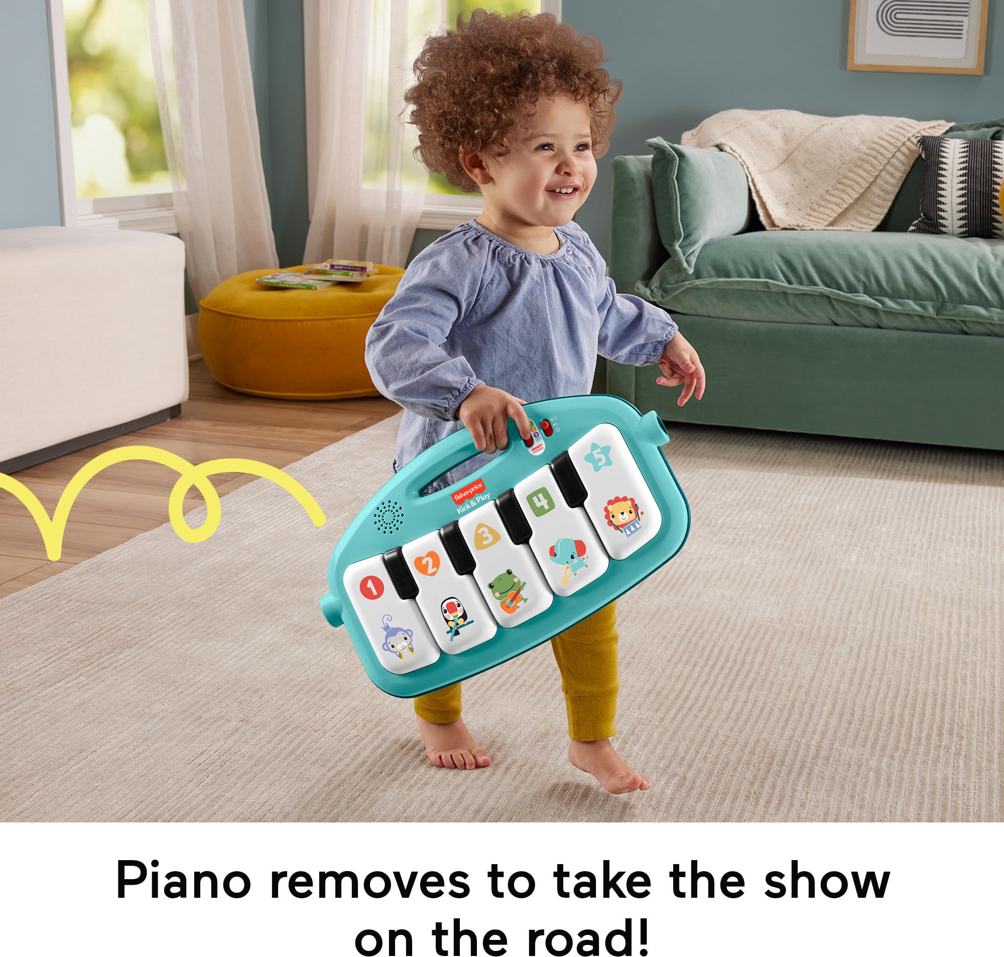 Foto 6 pulgar | Playmat Fisher-price Glow And Grow Kick & Play Piano Gym Azul - Venta Internacional.