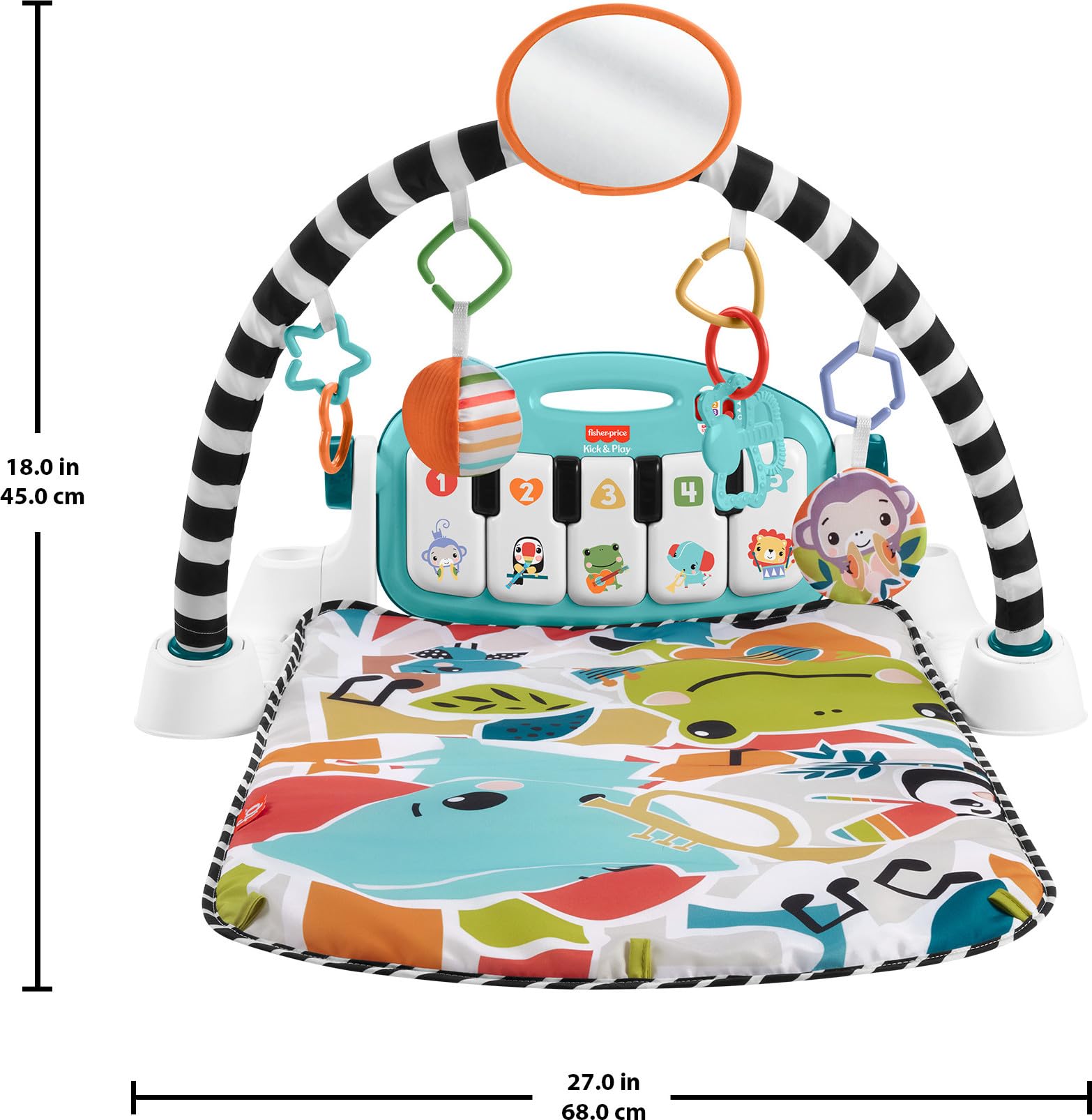 Foto 6 | Playmat Fisher-price Glow And Grow Kick & Play Piano Gym Azul - Venta Internacional.