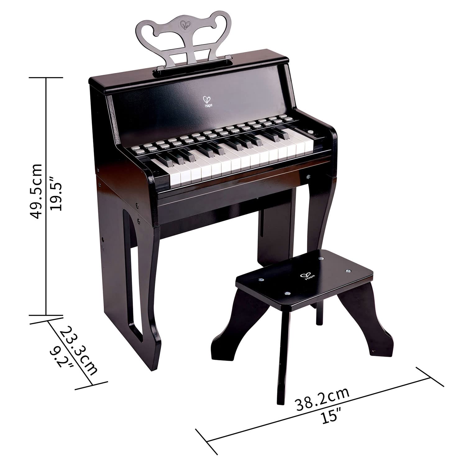 Foto 6 | Piano Hape Learn Con Luces Negras Con Taburete Para Niños - Venta Internacional.