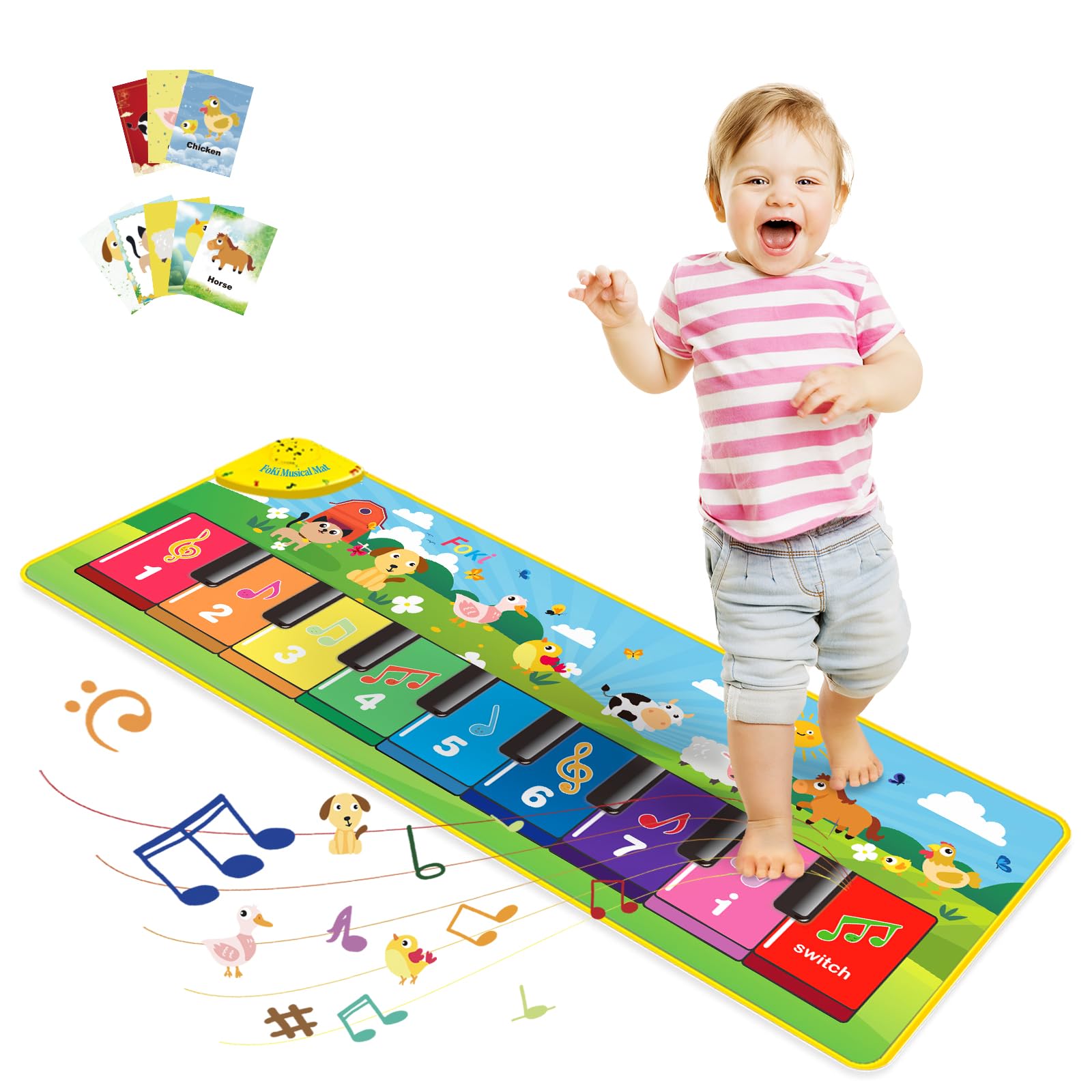 Foto 2 pulgar | Alfombrilla De Piano Musical Foki Floor Para Niños Pequeños, Juguete Educativo - Venta Internacional.