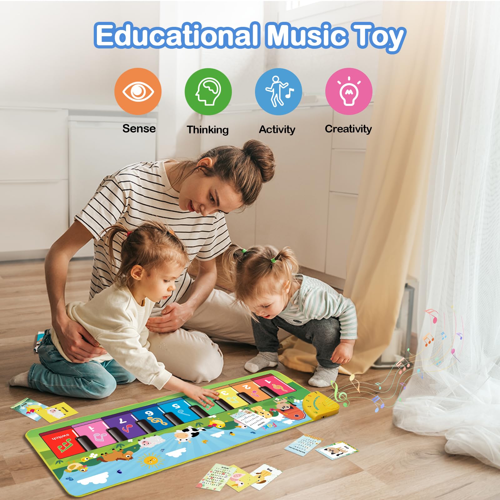 Foto 6 pulgar | Alfombrilla De Piano Musical Foki Floor Para Niños Pequeños, Juguete Educativo - Venta Internacional.