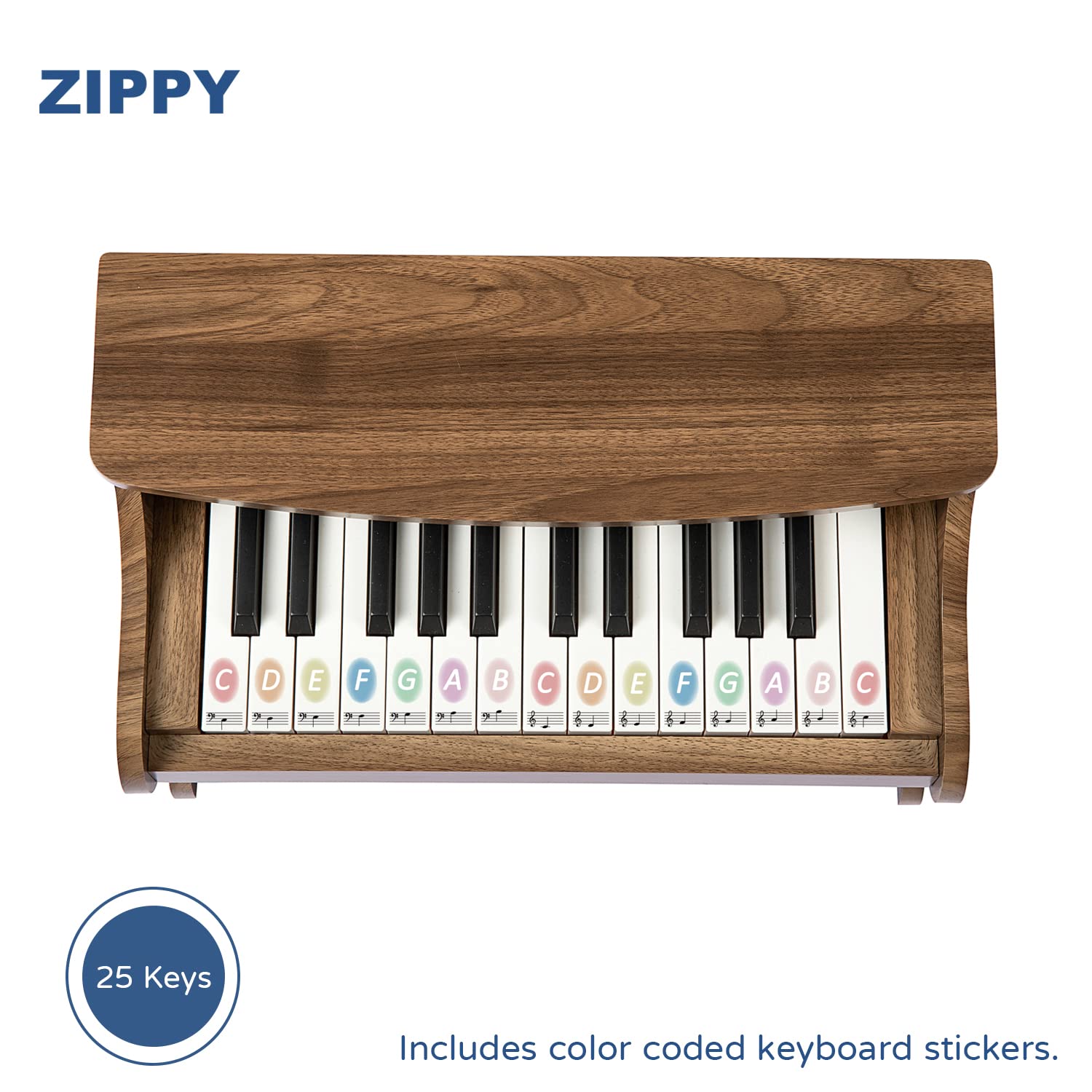 Foto 4 pulgar | Teclado de Piano Zippy Kids 25 Teclas Digital Madera de Nogal - Venta Internacional