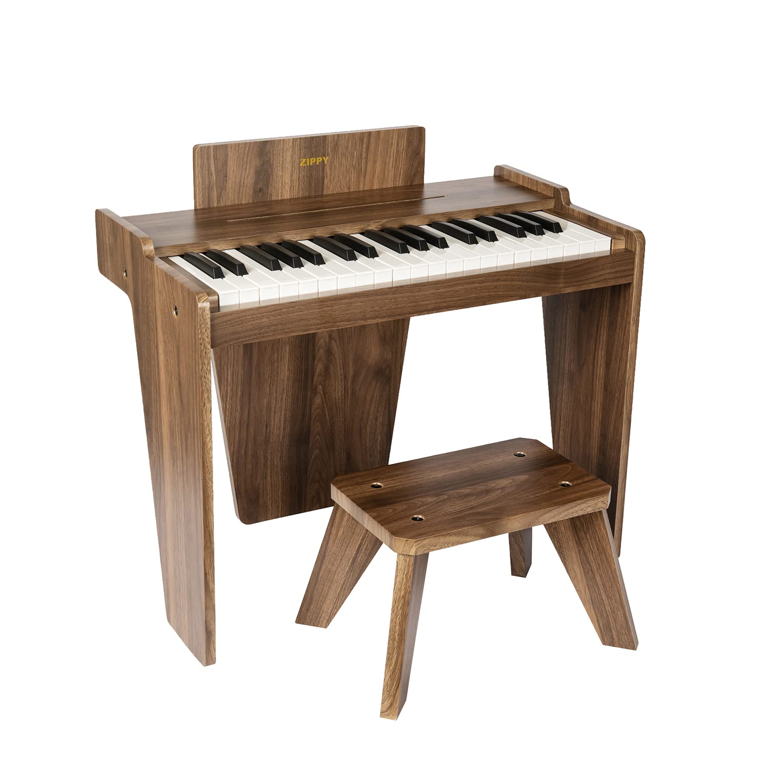 Piano Digital Zippy Kids De 37 Teclas Con Banco Y Cancionero, Color Nogal - Venta Internacional.