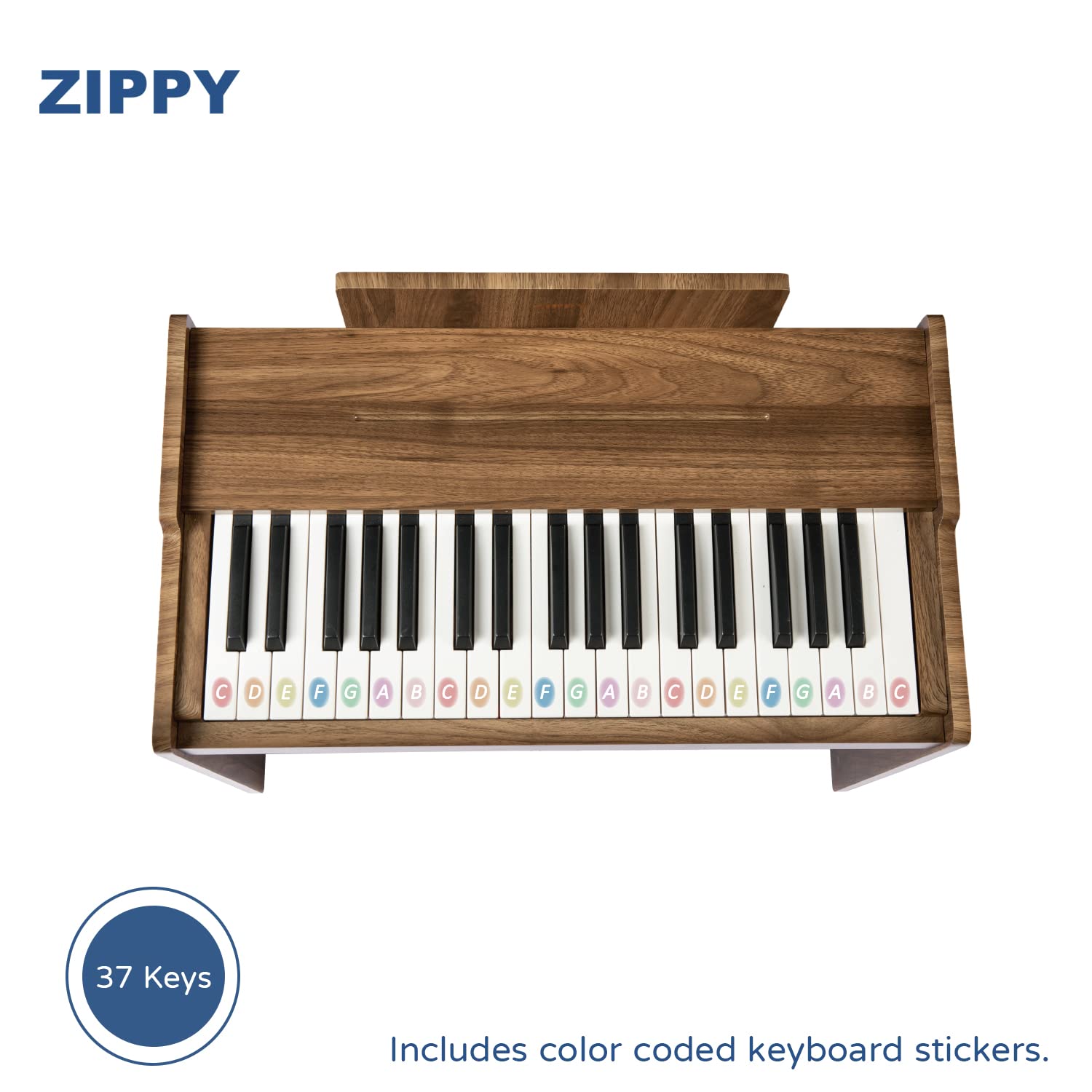 Foto 5 pulgar | Piano Digital Zippy Kids De 37 Teclas Con Banco Y Cancionero, Color Nogal - Venta Internacional.