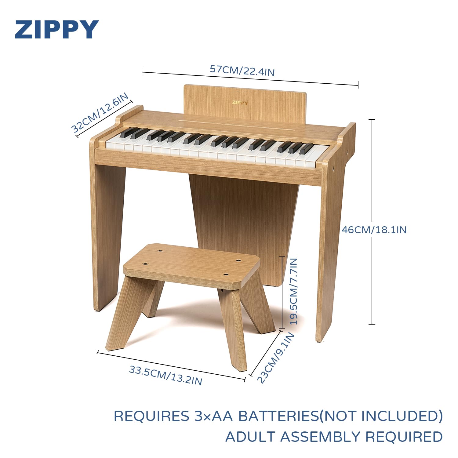 Foto 4 pulgar | Piano Digital Zippy Kids De 37 Teclas Con Banco Y Cancionero, Juguete Para Mayores De 3 - Venta Internacional.