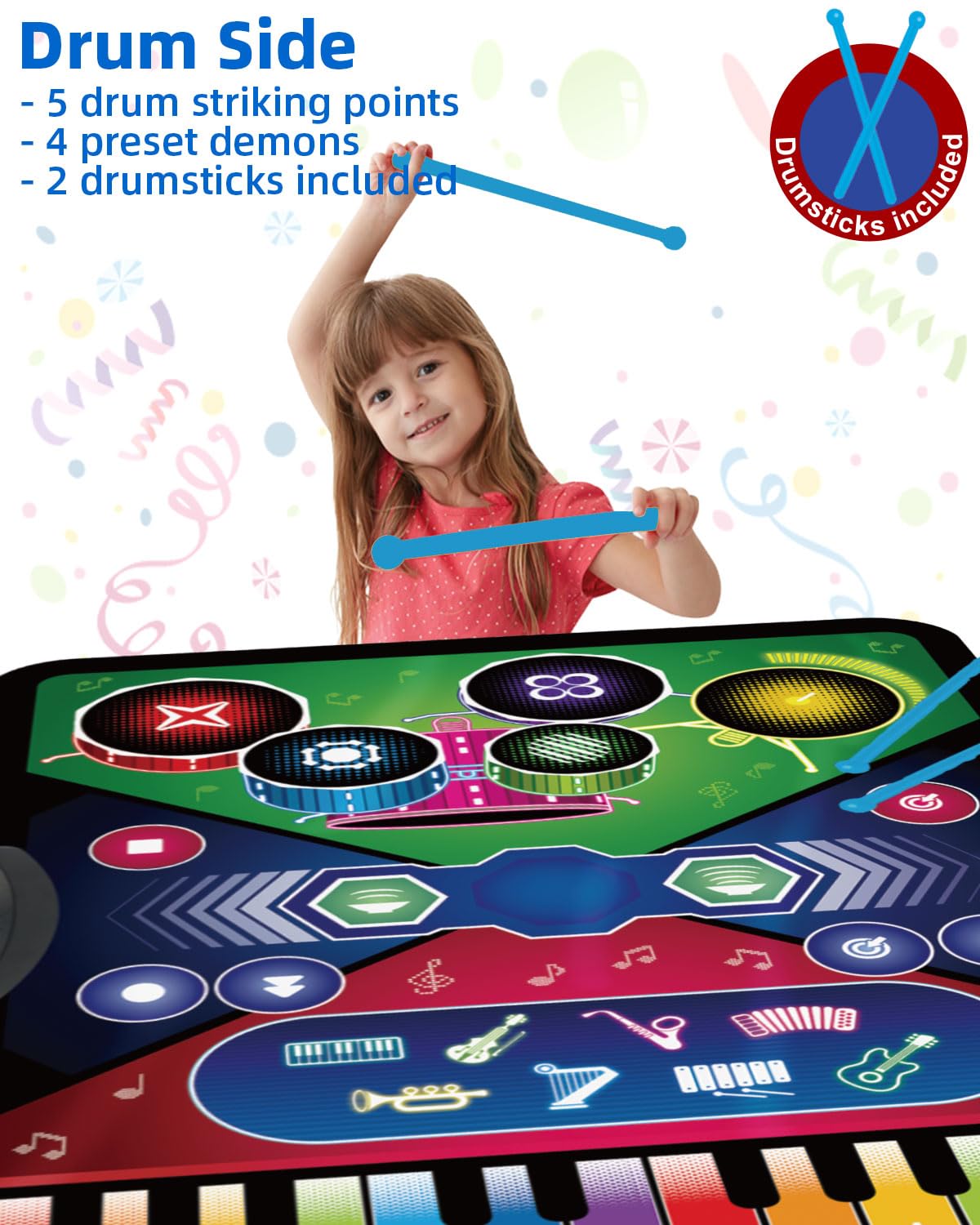 Foto 4 pulgar | Batería 2 En 1 Music Jam Mat Sunlin Y Piano De 3 A 6 Años - Venta Internacional.