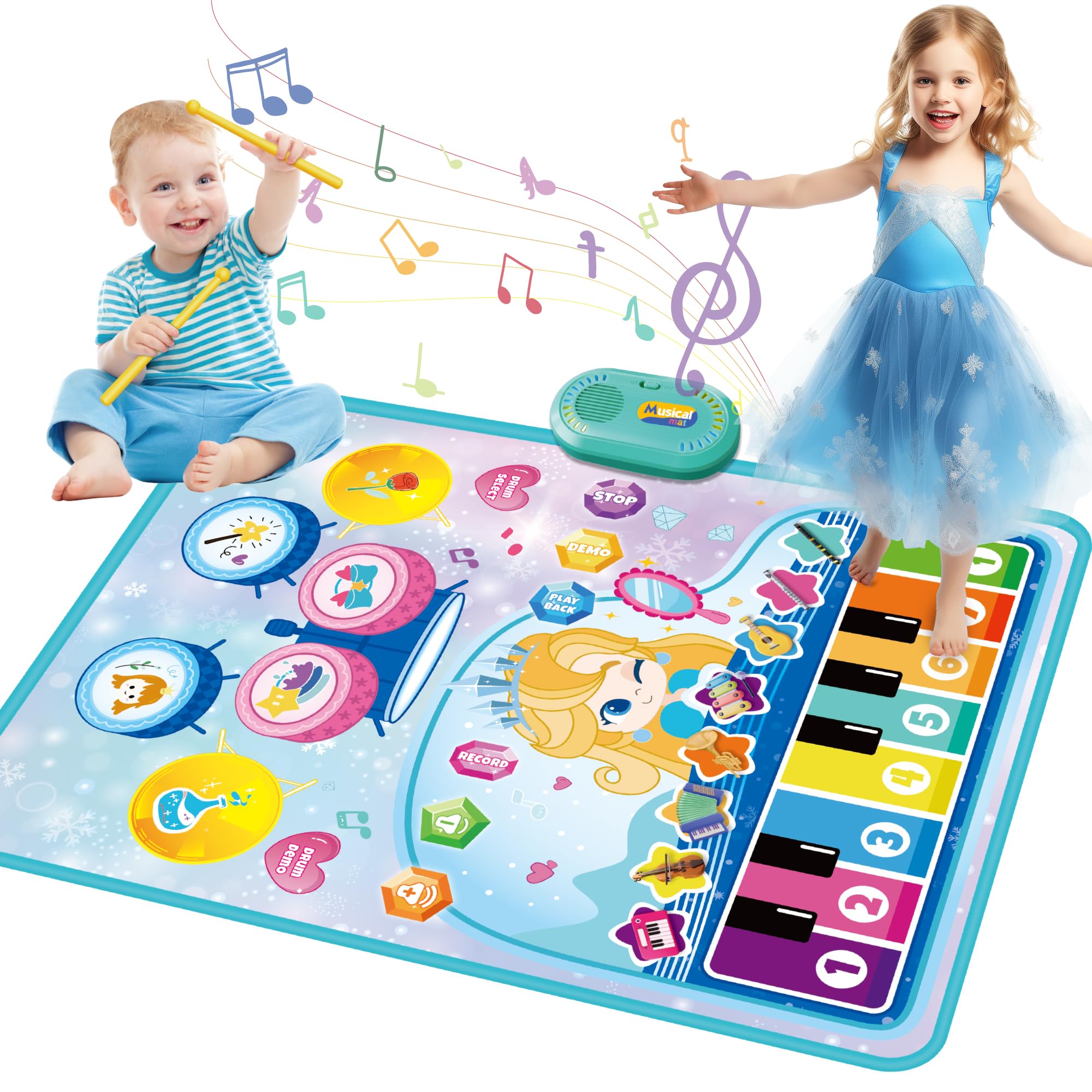 Alfombrilla De Suelo Y Batería Musical Toy M Sanmersen 2 En 1 - Venta Internacional.