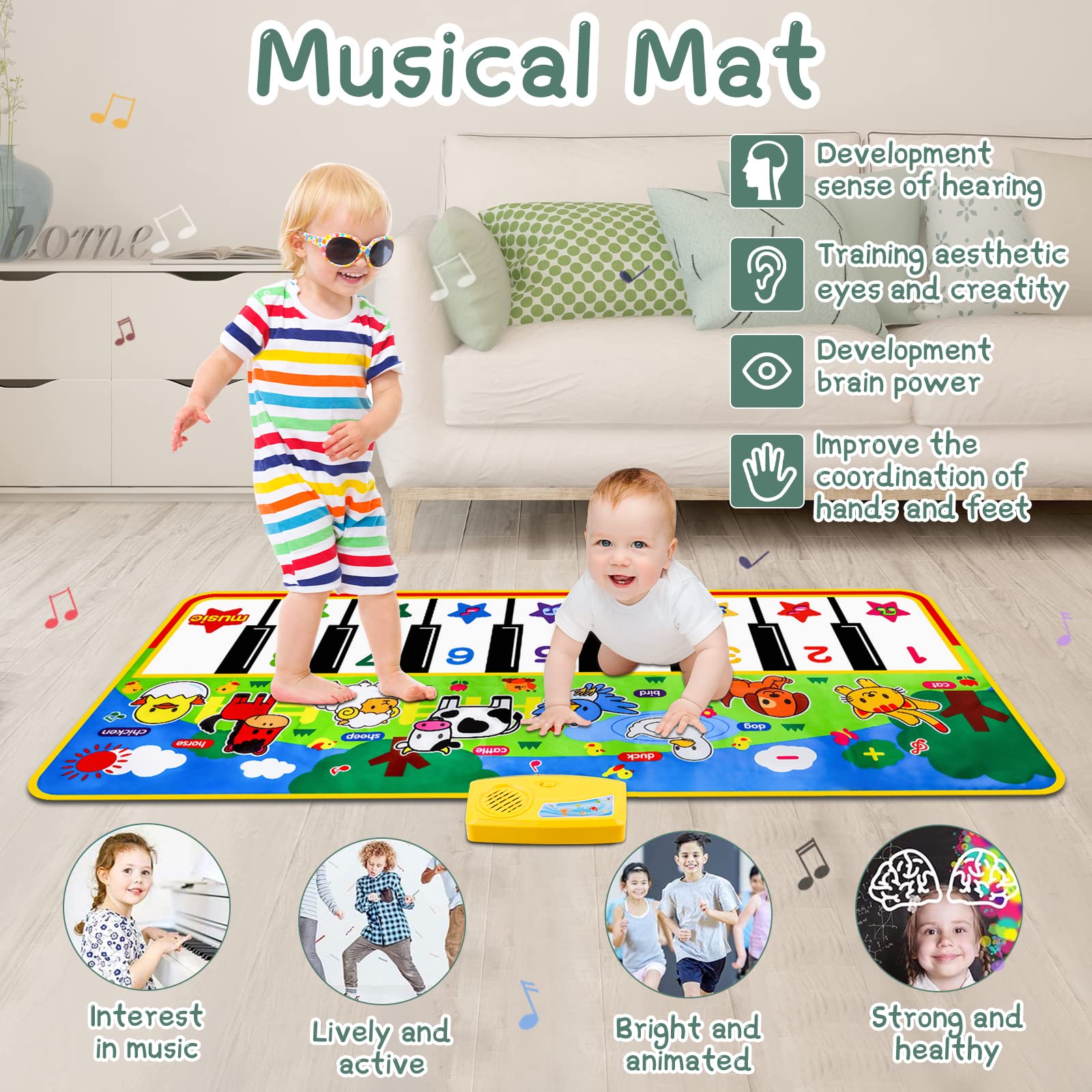 Foto 4 pulgar | Juguetes Musicales Para Piano Mat M Sanmersen Con 8 Sonidos De Animales De 1 A 6 Años - Venta Internacional.