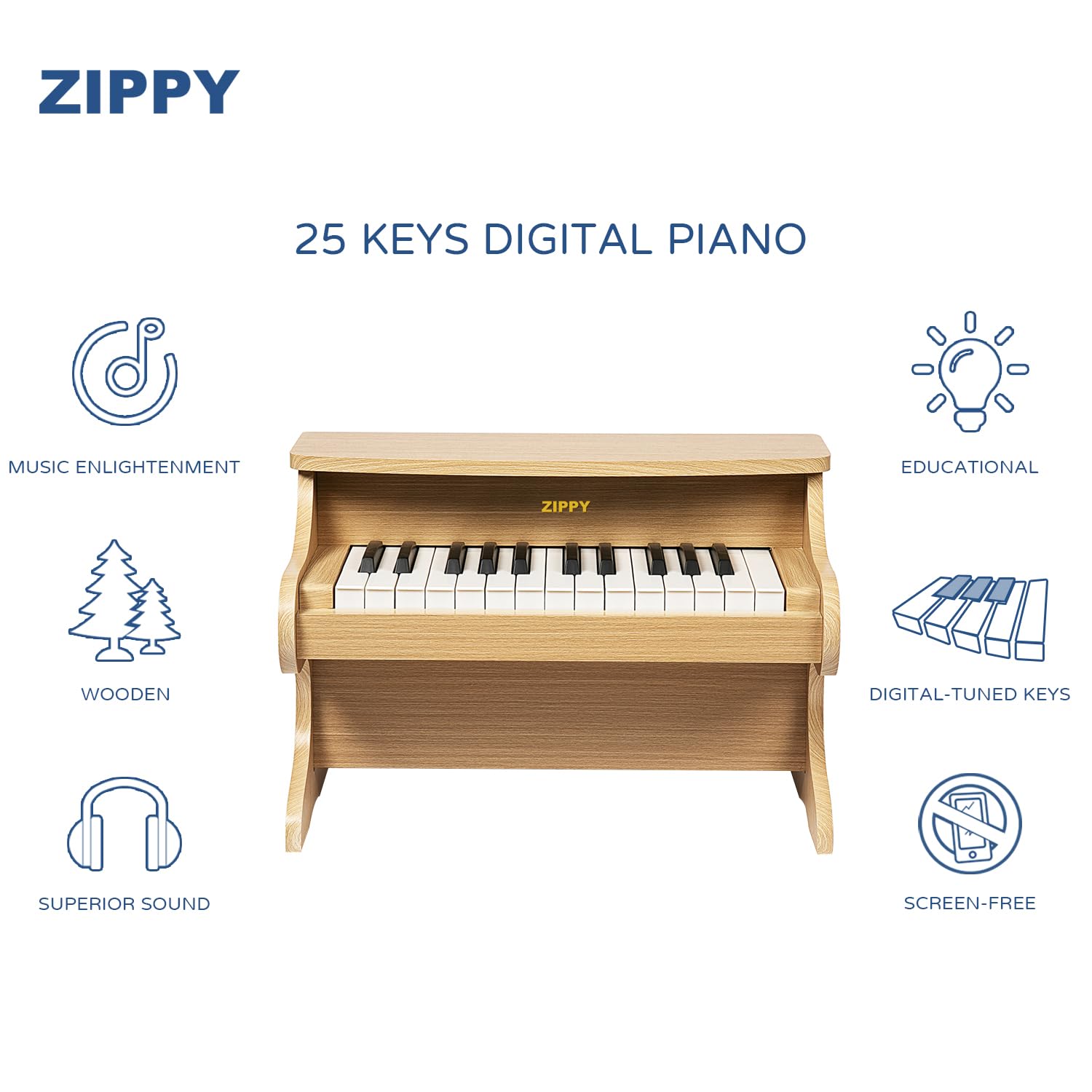 Foto 3 pulgar | Piano Infantil Zippy de Madera-Venta Internacional