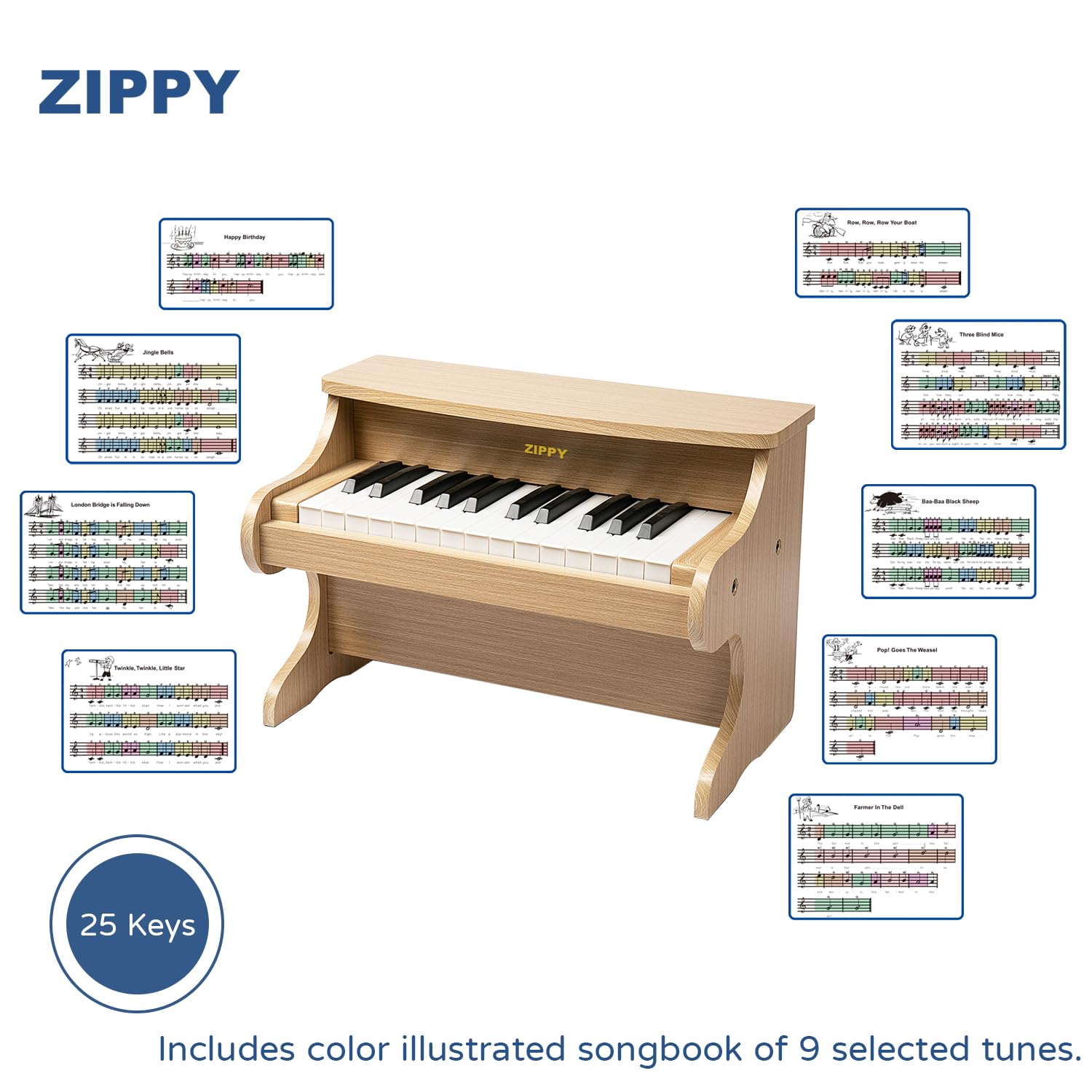 Foto 5 | Piano Infantil Zippy de Madera-Venta Internacional