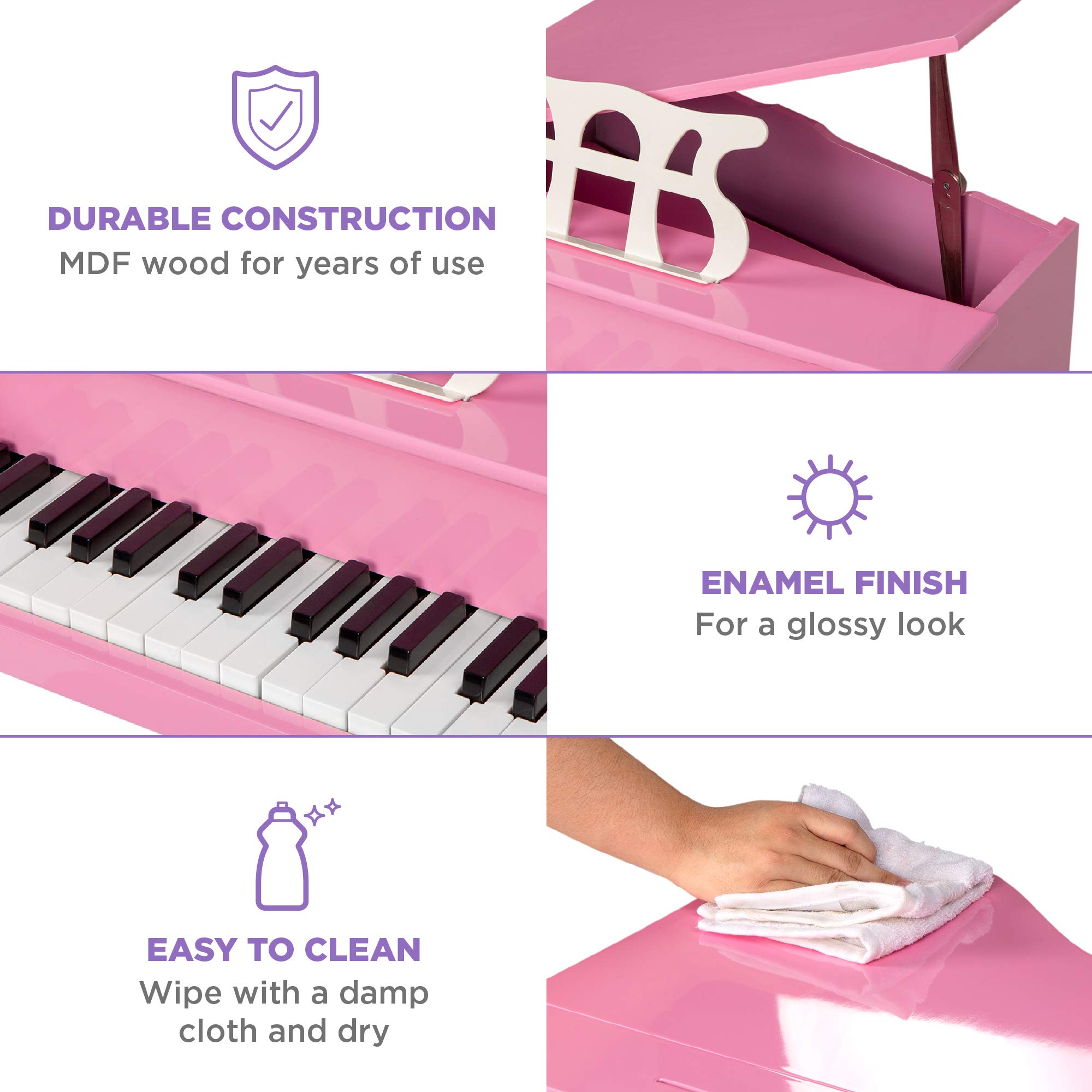 Foto 6 pulgar | Minipiano de cola Best Choice Kids de 30 teclas con banco y pegatinas Ideal para niños - Venta Internacional