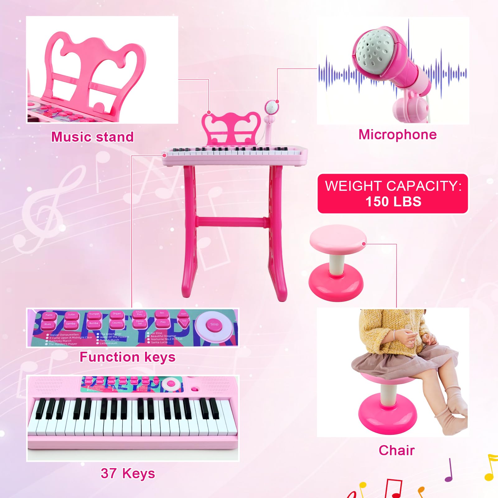 Foto 7 | Teclado de Juguete Love&mini Musical-Venta Internacional