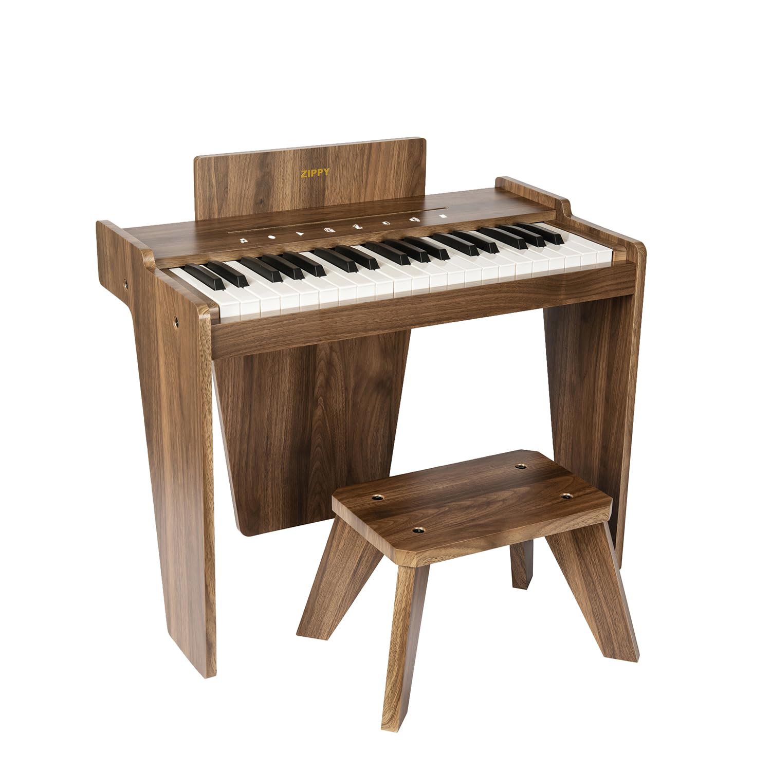 Piano Digital Zippy Kids 37 Teclas color Nogal con Banco y Cancionero - Venta Internacional