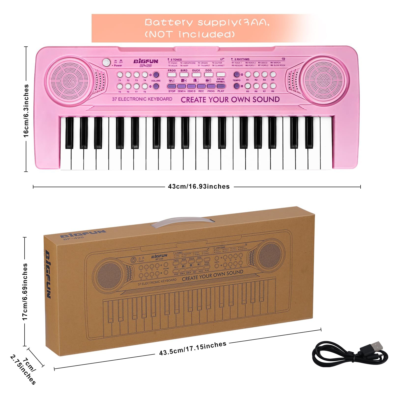 Foto 5 pulgar | Teclado de Juguete Raimy Portátil para Niños - Venta Internacional