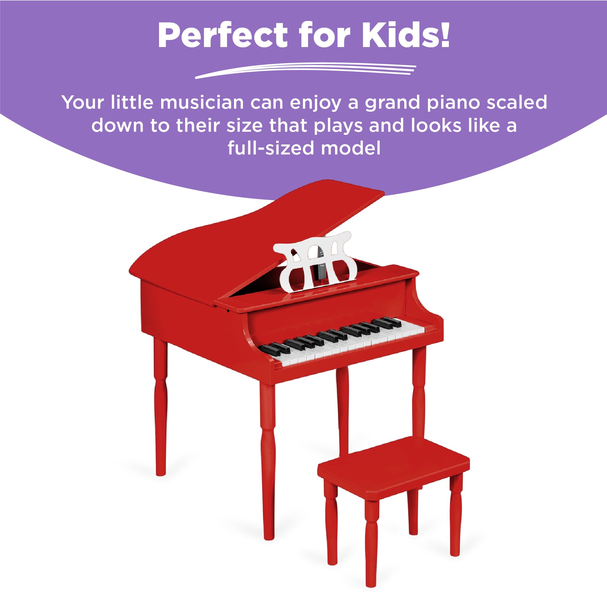 Foto 7 pulgar | Mini Piano De Cola Best Choice Products Para Niños, Rojo Con Accesorios - Venta Internacional.