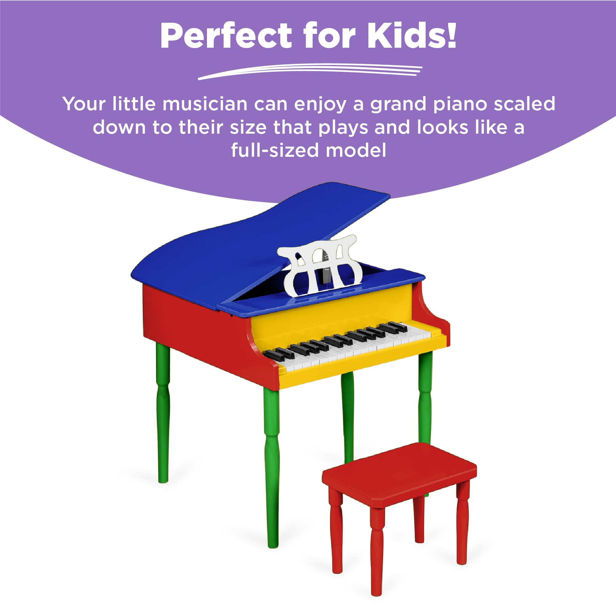 Foto 7 pulgar | Mini Grand Piano Best Choice Products Para Niños Con Accesorios - Venta Internacional.