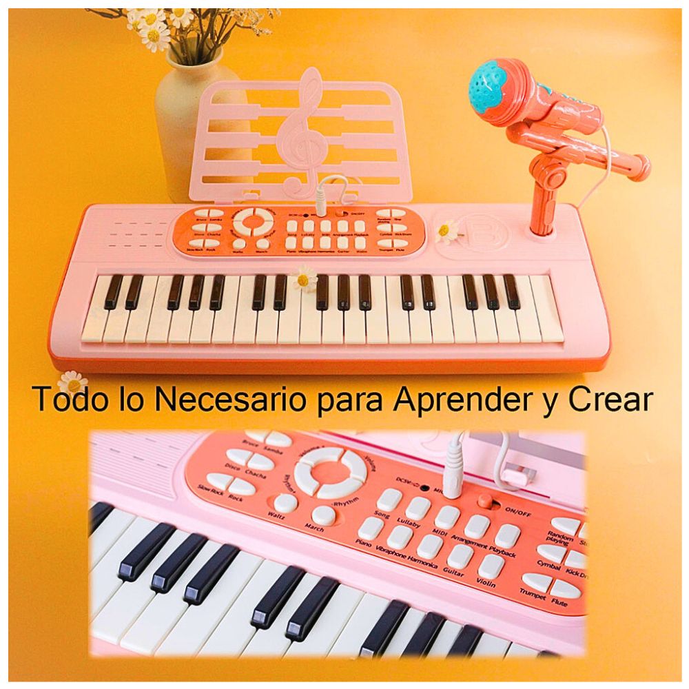 Foto 4 pulgar | Teclado Electrónico 37 Teclas Con Micrófono Y Soporte Portát