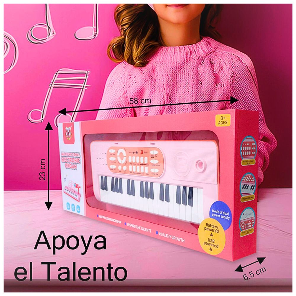 Foto 4 | Teclado Electrónico 37 Teclas Con Micrófono Y Soporte Portát