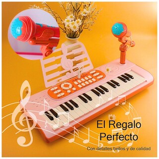 Foto 5 | Teclado Electrónico 37 Teclas Con Micrófono Y Soporte Portát
