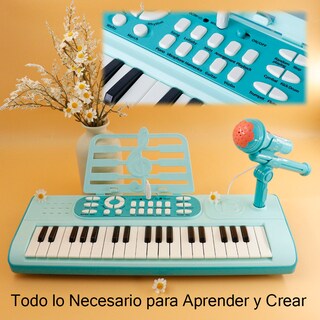 Foto 3 | Teclado Electrónico 37 Teclas Con Micrófono Y Soporte Portátil