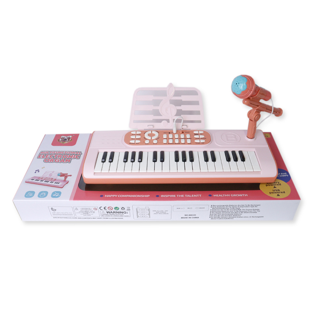 Teclado Electrónico 37 Teclas Con Micrófono Y Soporte Portátil