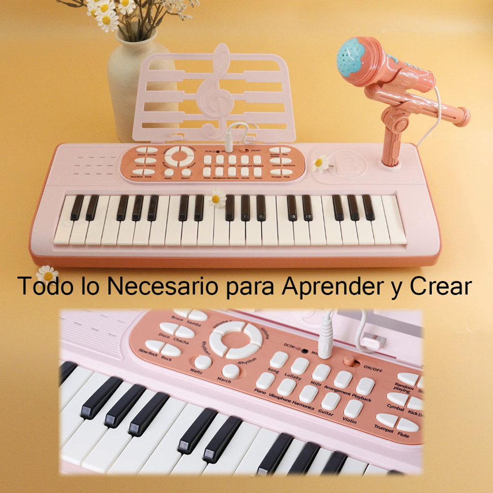Foto 4 pulgar | Teclado Electrónico 37 Teclas Con Micrófono Y Soporte Portátil
