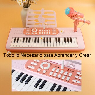 Foto 3 | Teclado Electrónico 37 Teclas Con Micrófono Y Soporte Portátil