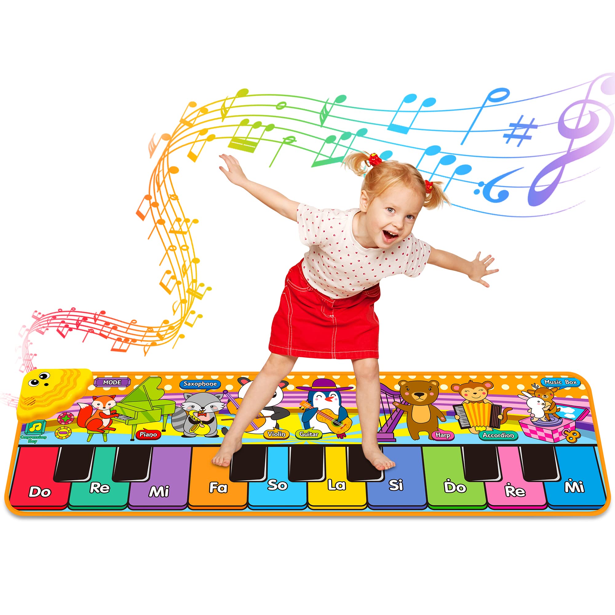Alfombrillas Musicales Para Piano Mr.tn Kids Con 25 Sonidos Musicales De 1 A 6 Años O Más - Venta Internacional.